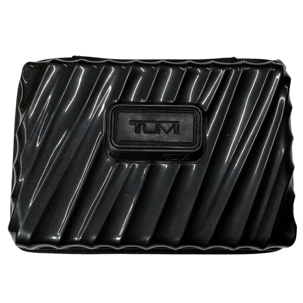 Tumi for Delta Black Hard Shell Amenity Kit Travel Case Organizer Pouch